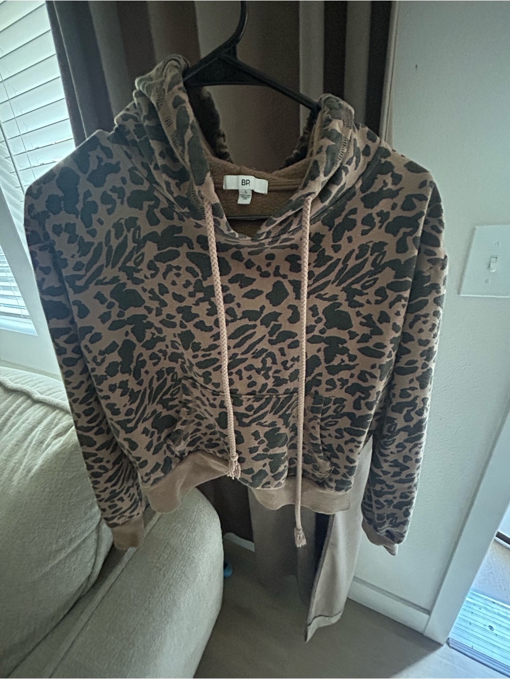BP Leopard Print Cropped Hoodie
